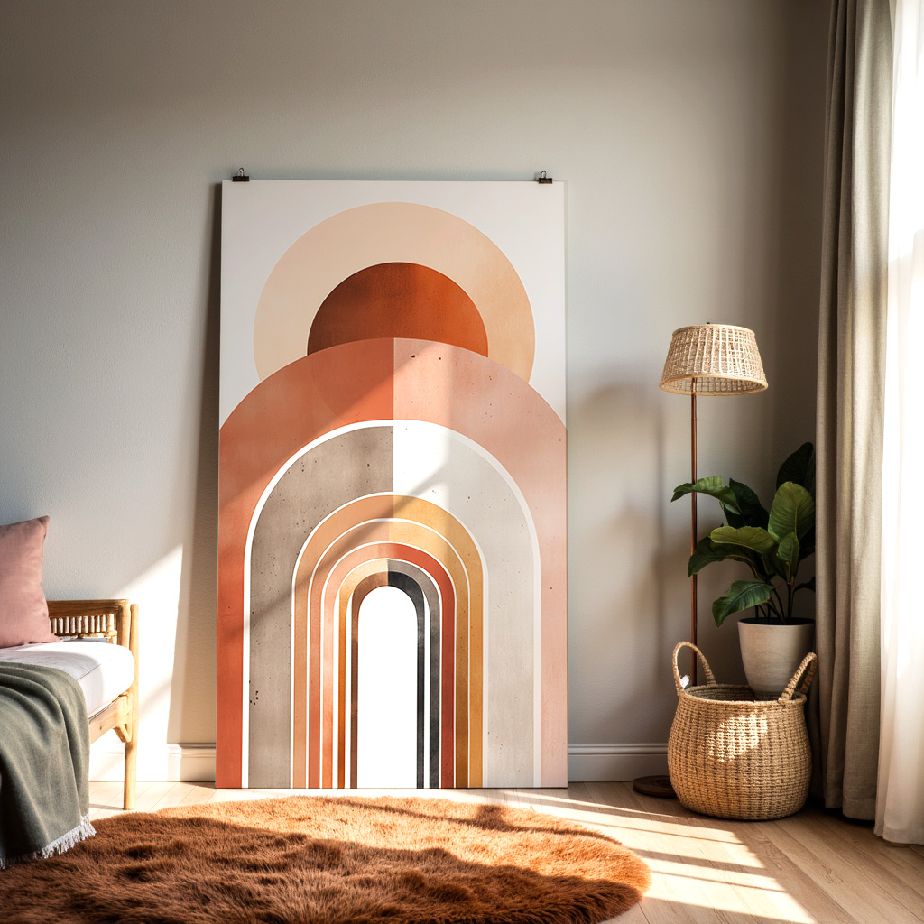 Sunrise Arches – Minimal Boho Wall Art — alternate view