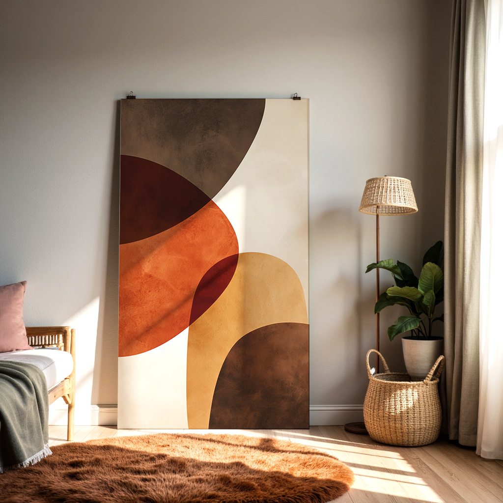 Terracotta Harmony – Abstract Earth Tone Wall Art — alternate view