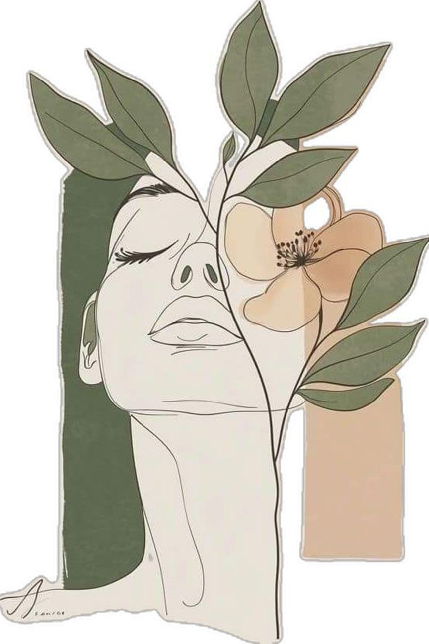 Minimal Line Art Woman – Botanical Modern Canvas Wall Art