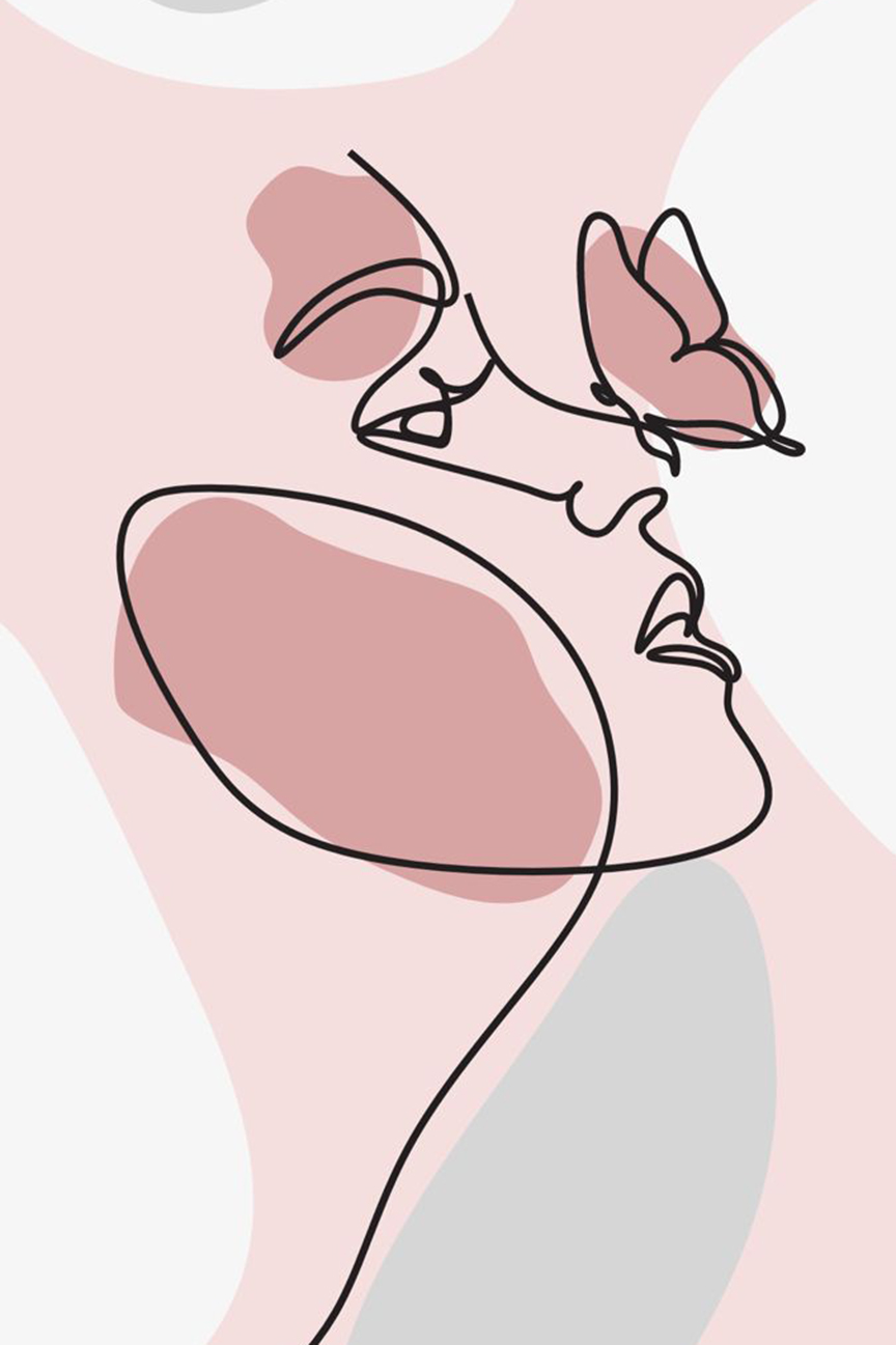 Minimalist One-Line Face Art Print – Modern Aesthetic Wall Décor