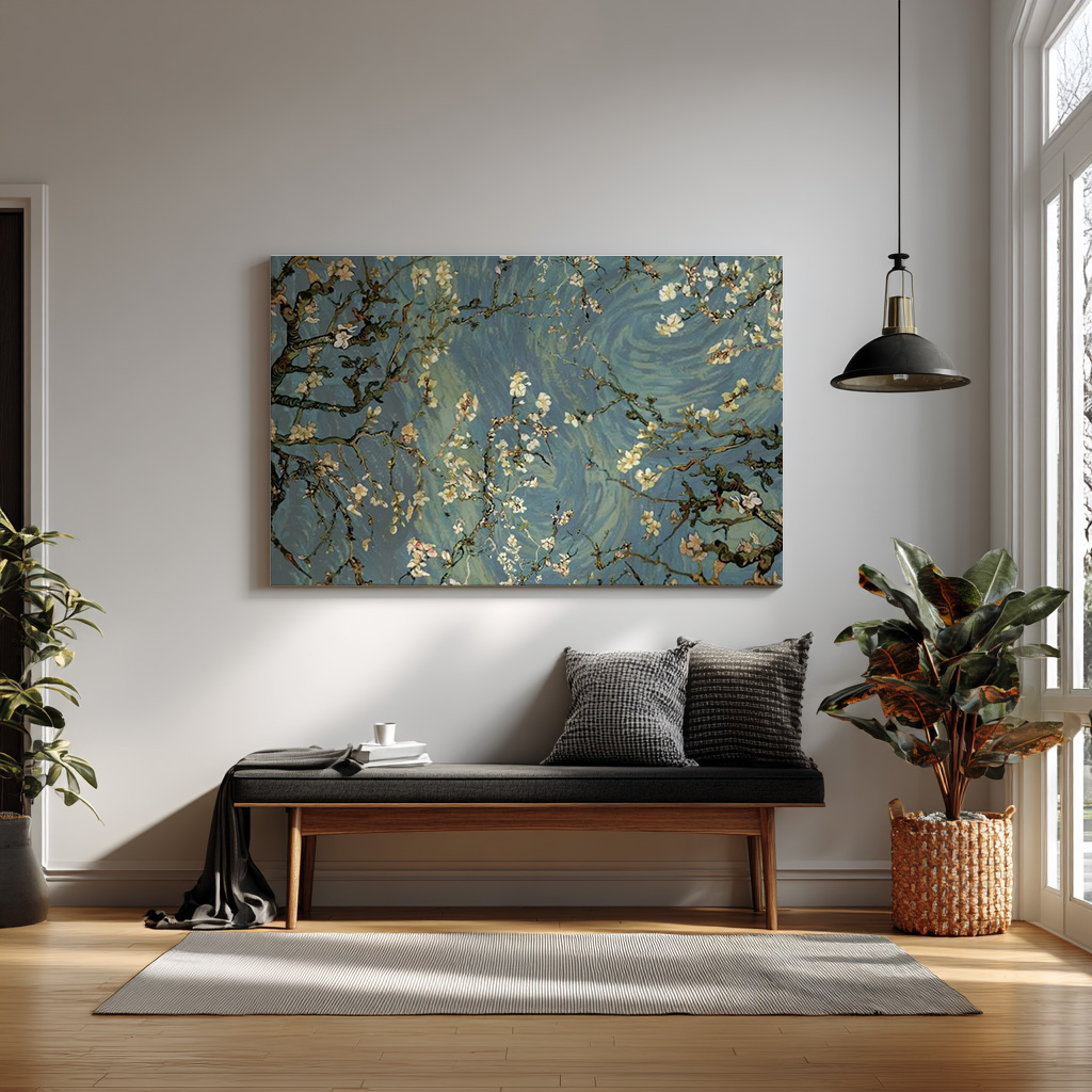 Floral Branches Wall Art – Elegant Nature-Inspired Blue Design — alternate view