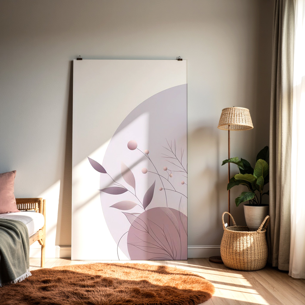 Minimalist Botanical Abstract Art Print – Soft Neutral Wall Décor — alternate view