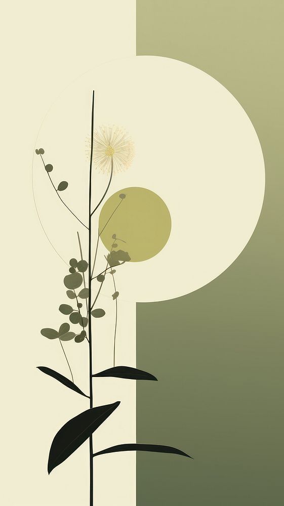 Modern Botanical Abstract Art Print – Minimalist Green Wall Décor