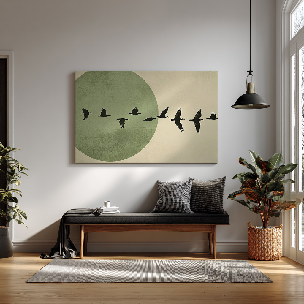 Minimalist Bird Silhouette Art Print – Modern Nature Wall Décor — alternate view