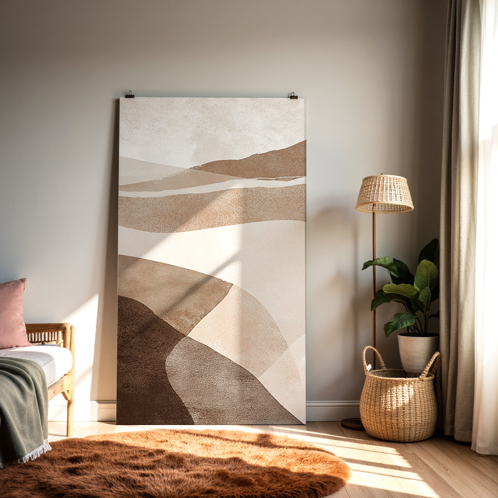 Minimalist Abstract Landscape – Earth Tone Wall Art — alternate view