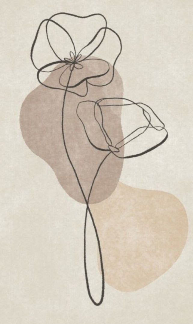 Minimalist One-Line Floral Art Print – Abstract Neutral Botanical Wall Decor