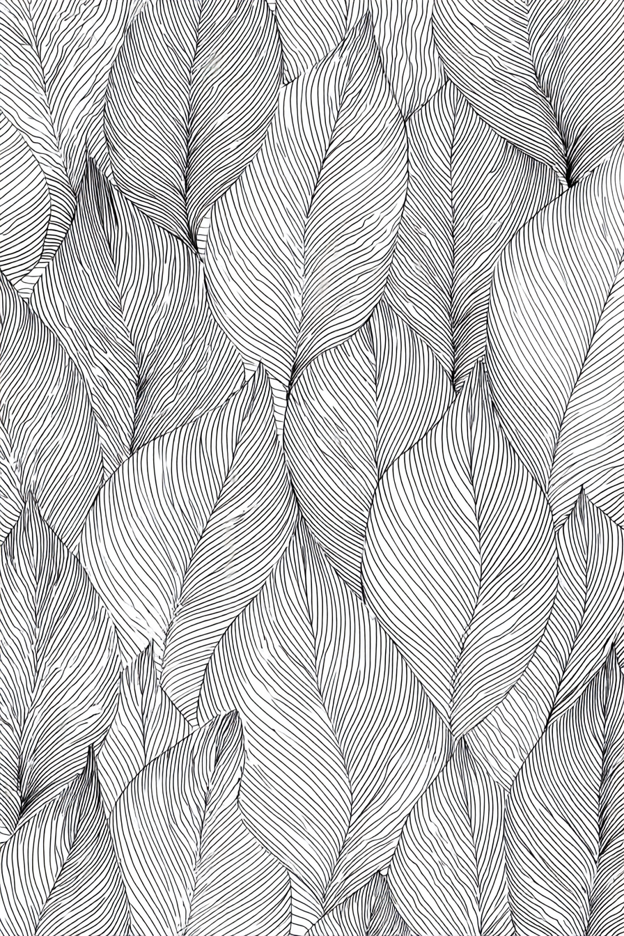 Abstract Leaf Pattern Line Art – Minimalist Botanical Wall Print