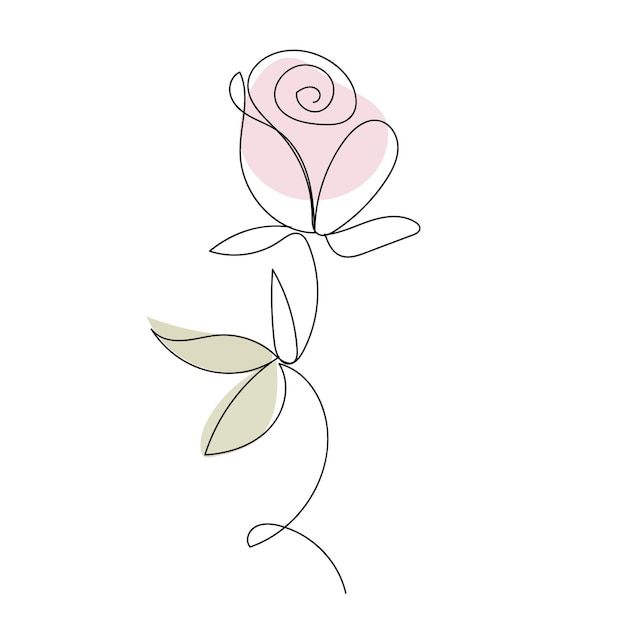Minimalist Single Line Rose Drawing – Modern Botanical Wall Art Print