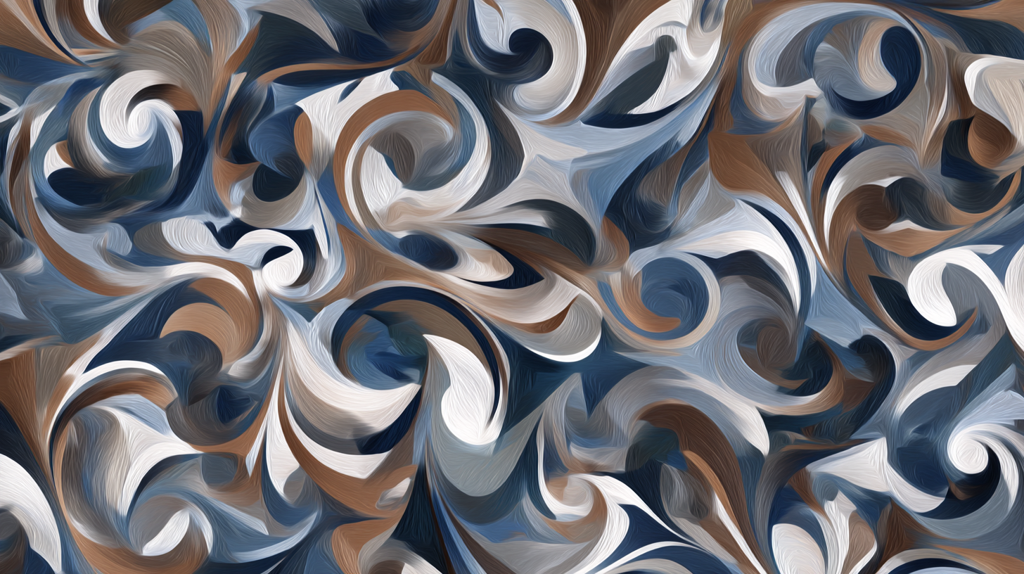 Abstract Swirl Pattern Wall Art – Modern Blue & Brown Design