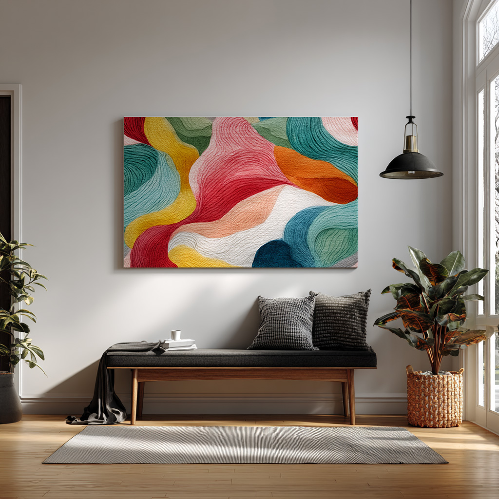Vibrant Abstract Color Flow Wall Art – Modern Multicolor Design — alternate view