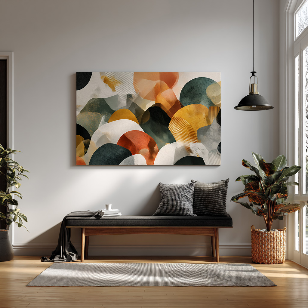 Modern Abstract Landscape Wall Art – Warm Earth Tones & Organic Shapes — alternate view
