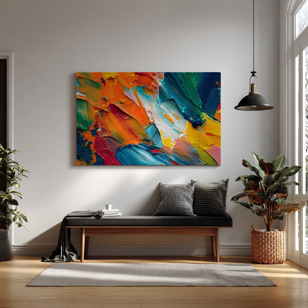 Vibrant Abstract Texture Art – Colorful Brush Strokes — alternate view