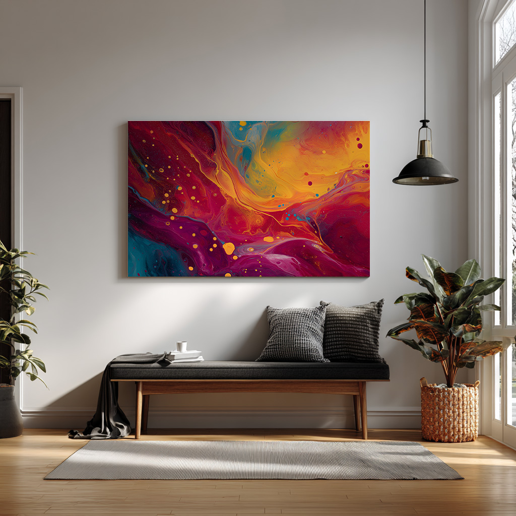Vibrant Fluid Abstract Art – Modern Color Explosion — alternate view