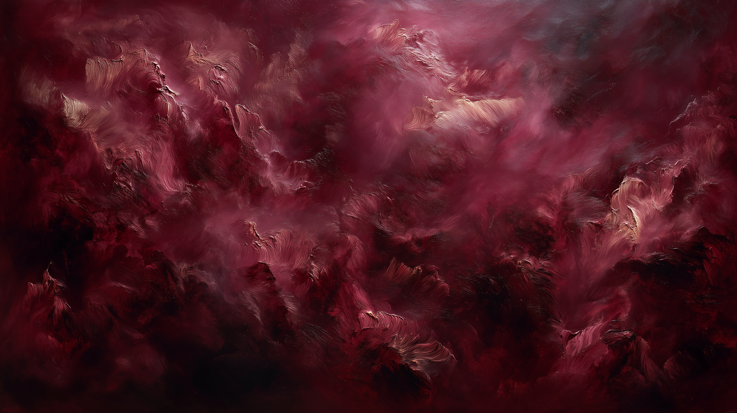 Deep Red Abstract Wall Art