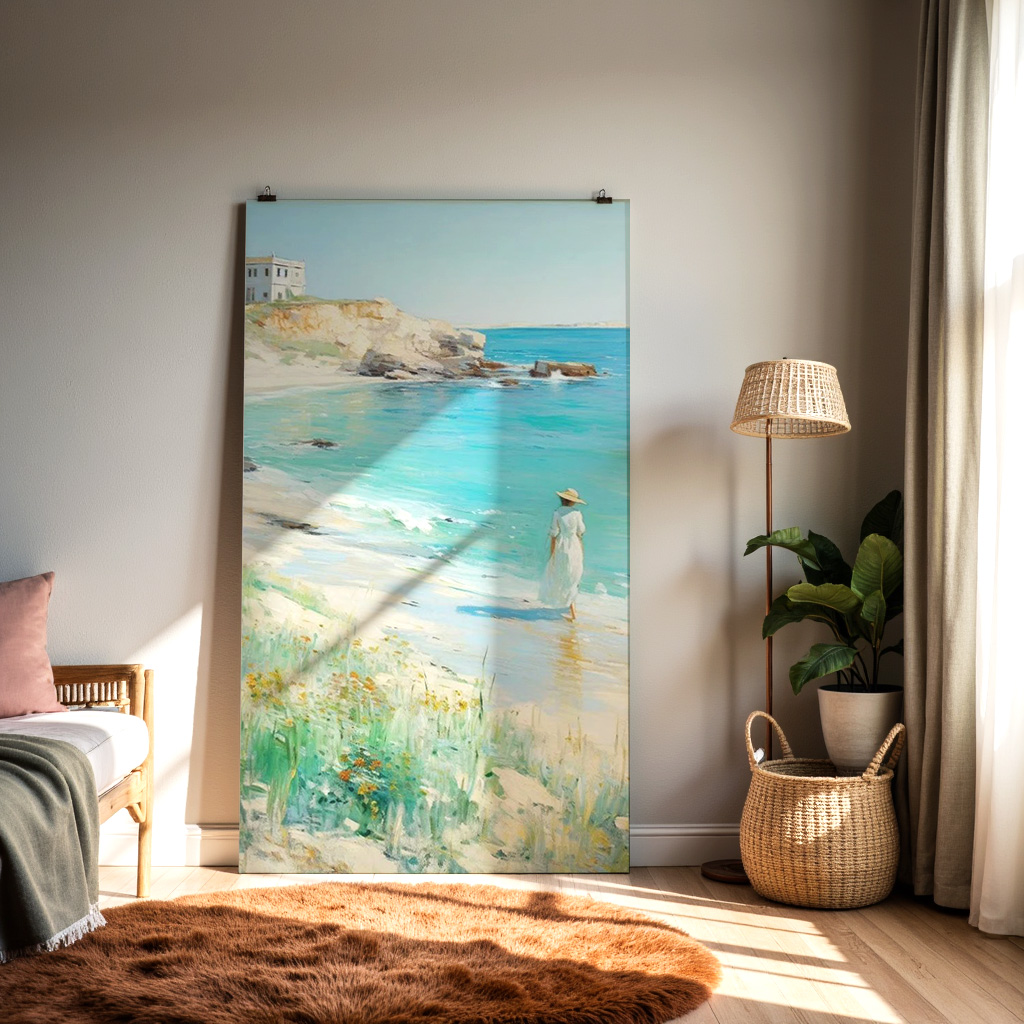 Shoreline Stroll – Serene Coastal Daylight Wall Art — alternate view