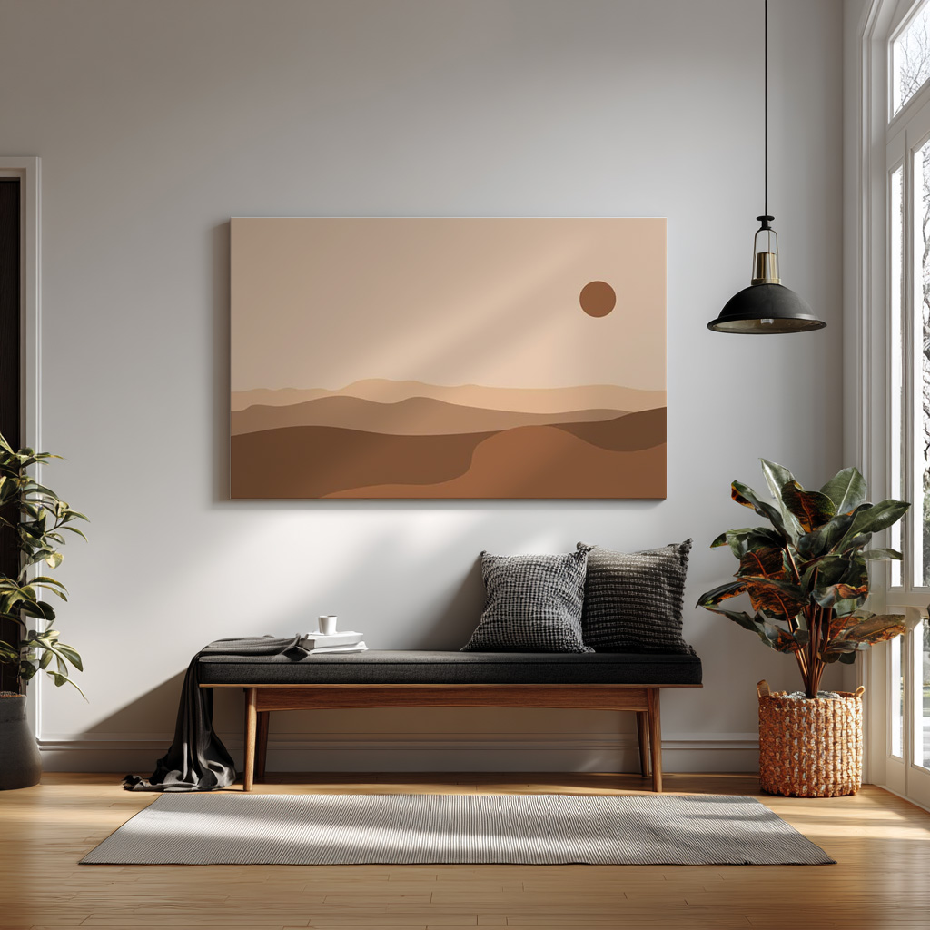 Desert Haze – Minimalist Earth-Tone Landscape Wall Art — alternate view