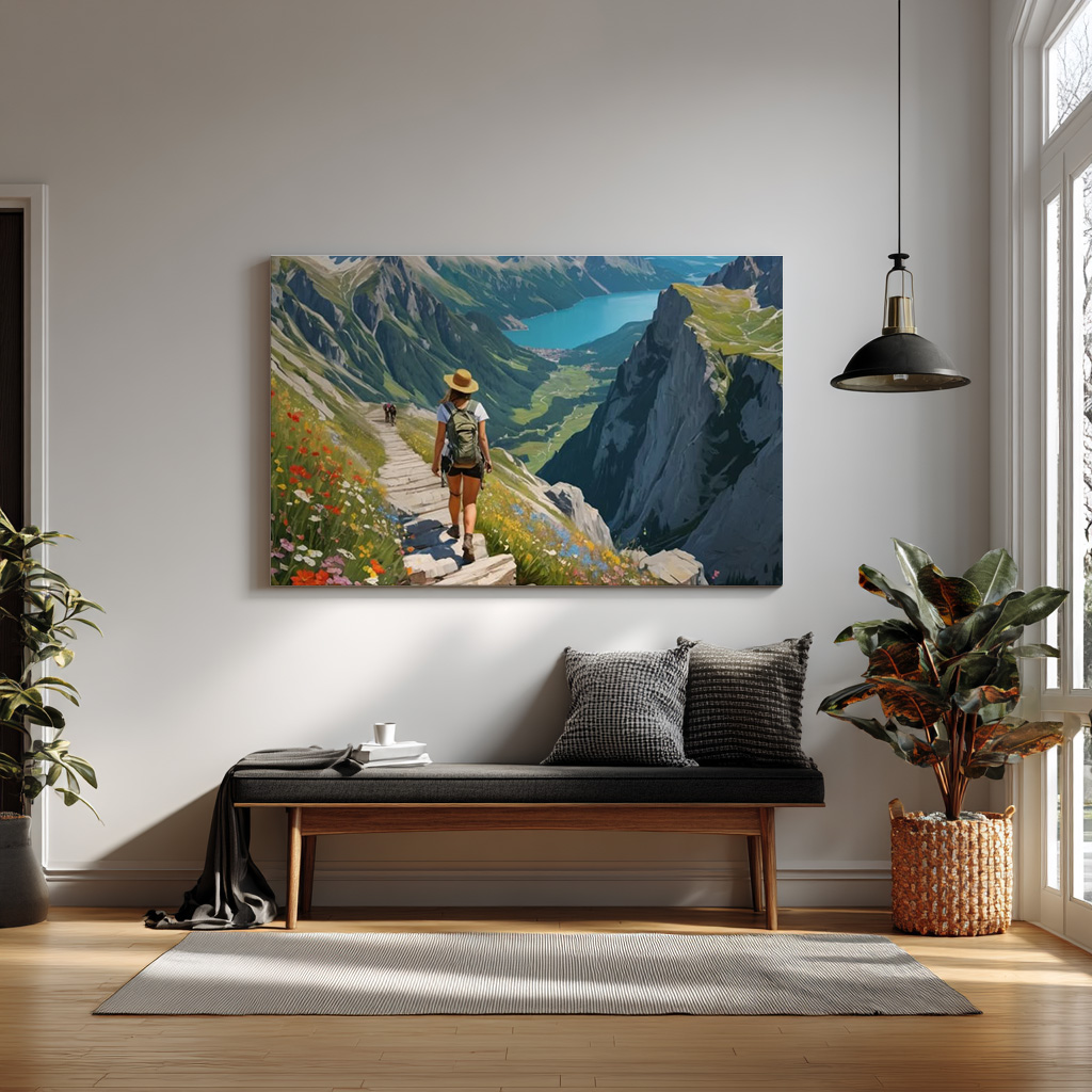 Alpine Escape – Scenic Mountain Path Adventure Wall Art — alternate view