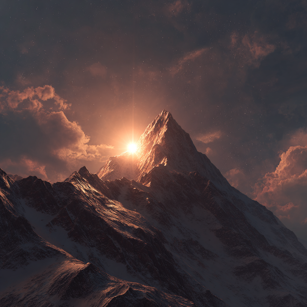 Eternal Dawn – Majestic Sunrise Mountain Wall Art