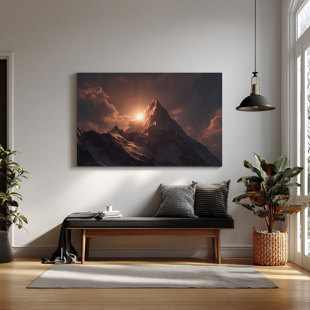 Eternal Dawn – Majestic Sunrise Mountain Wall Art — alternate view