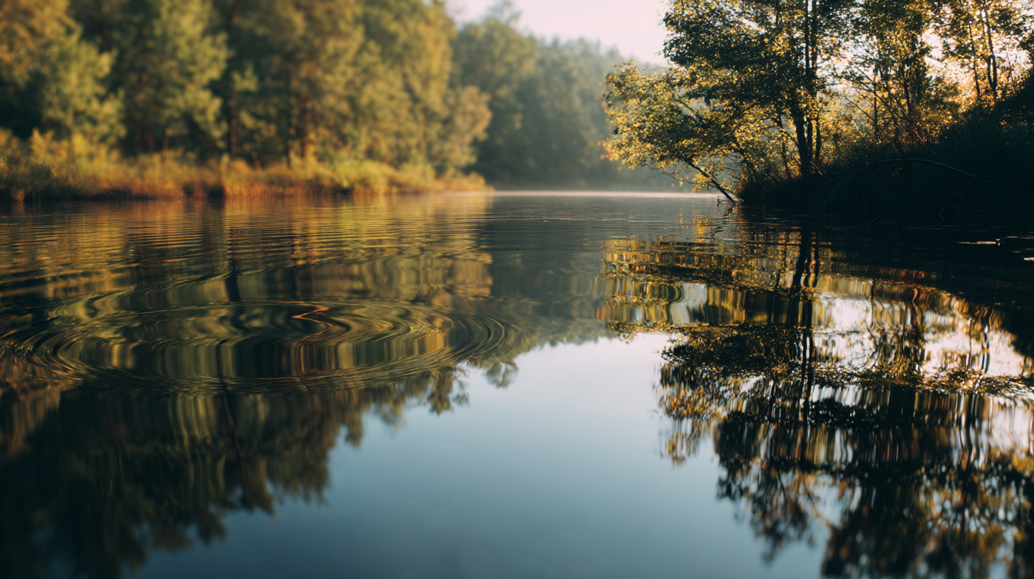 Golden Reflections on a Quiet River