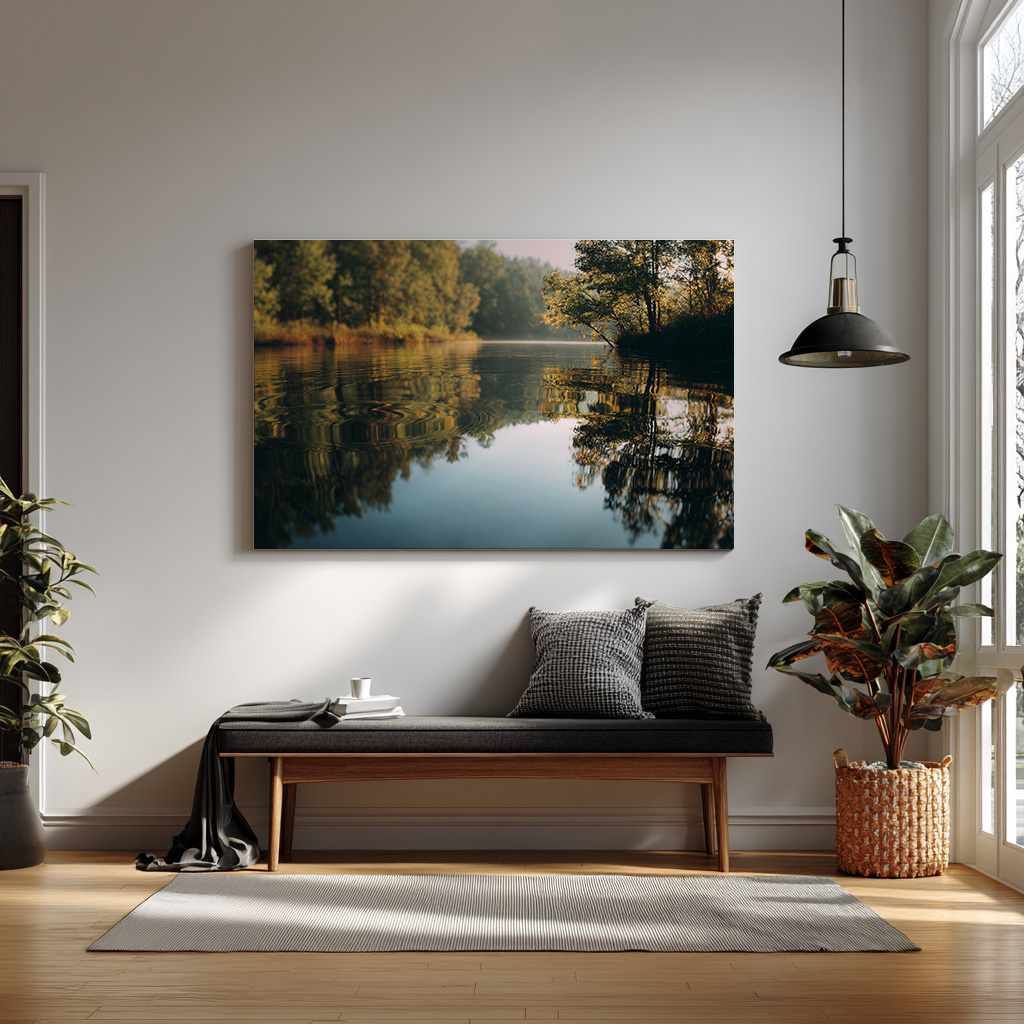 Golden Reflections on a Quiet River — alternate view