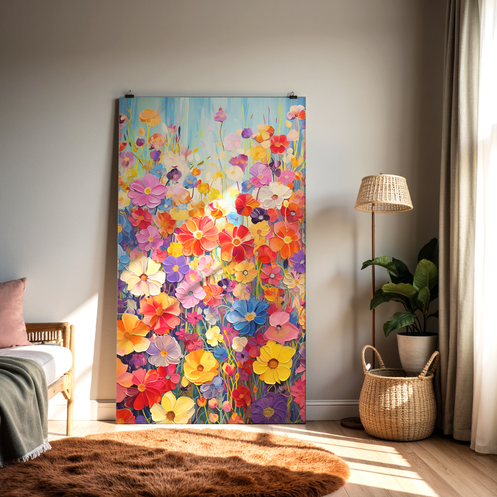 Blooming Symphony – Vibrant Floral Garden Wall Art — alternate view