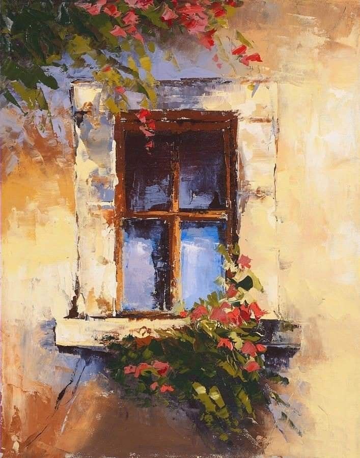 Rustic Window Bloom – Vintage Floral Wall Art