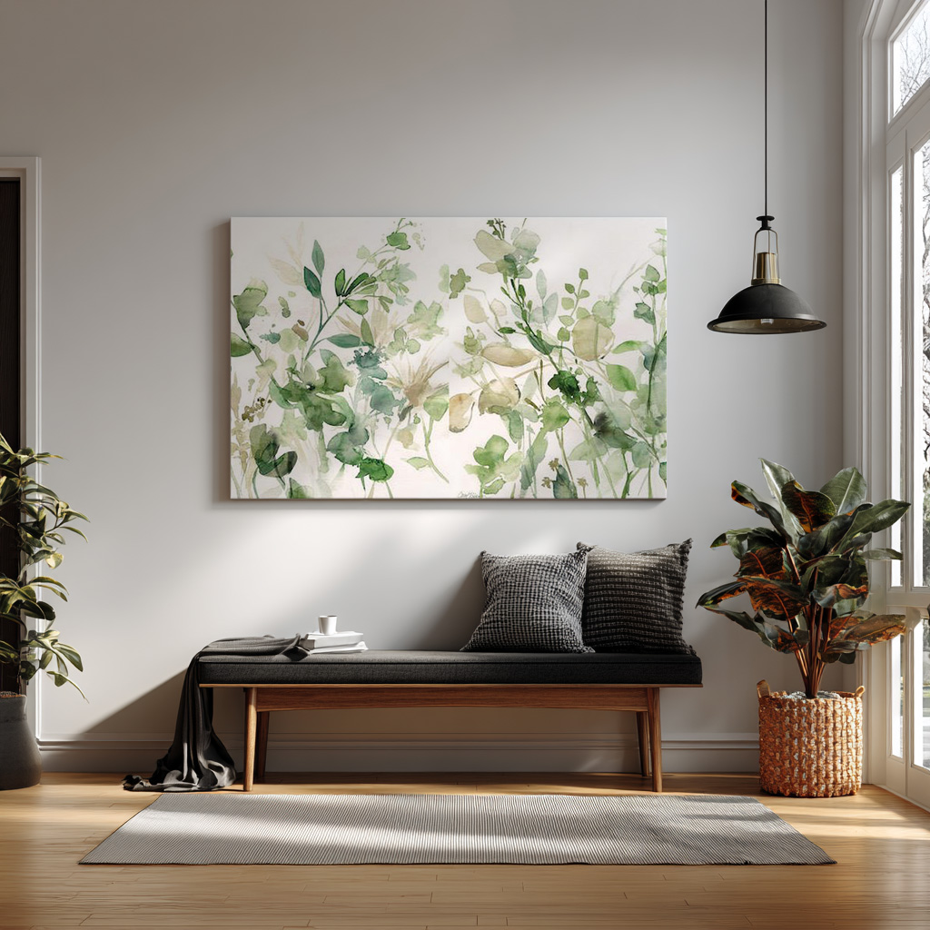 Whispers of Green – Botanical Watercolor Wall Art — alternate view