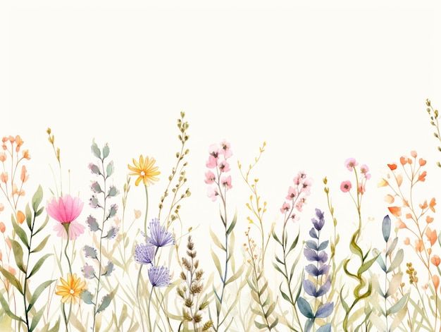 Whispering Meadow – Soft Botanical Watercolor Wall Art