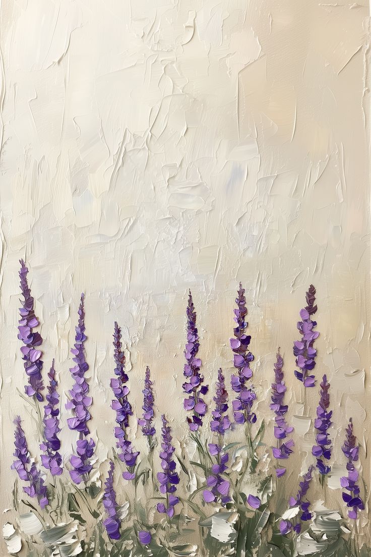 Lavender Dreams – Textured Purple Wildflower Palette Knife Art