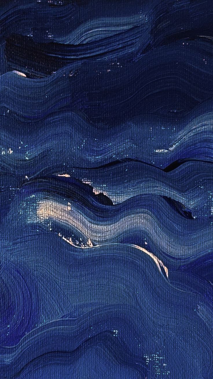 Midnight Waves – Abstract Deep Ocean Brushstroke Art