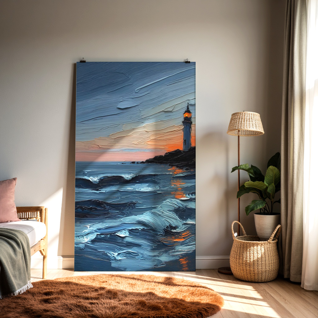 Lighthouse Serenity at Dusk — alternate view
