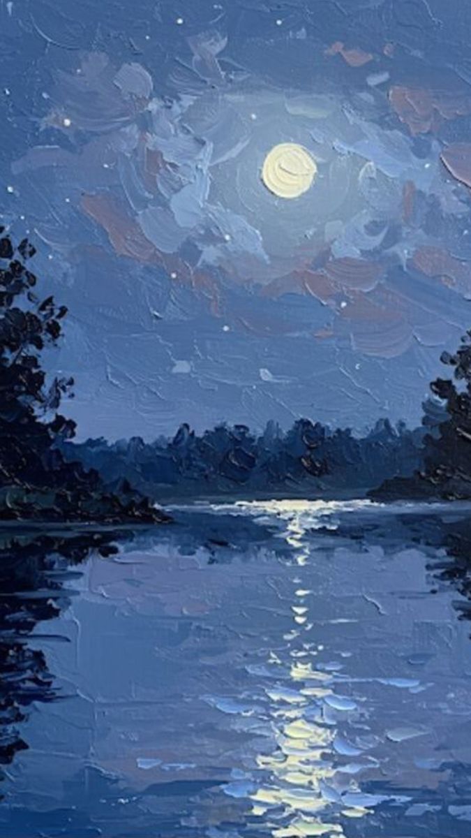 Moonlit Serenity Over Calm Waters