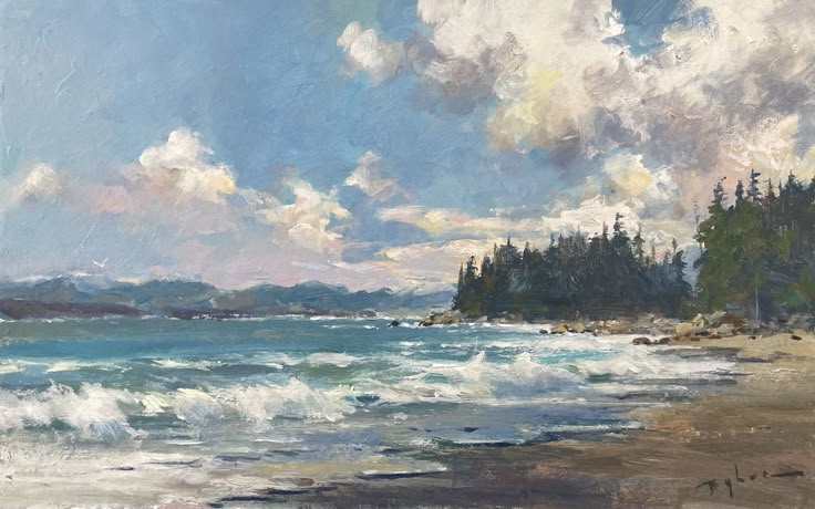 Coastal Breeze Escape – Tranquil Oceanfront Landscape Wall Art