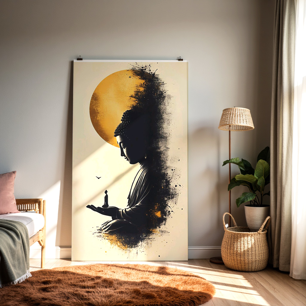 Golden Buddha Meditation Wall Art — alternate view