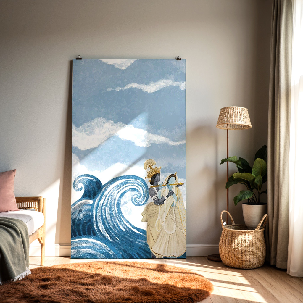 Krishna Radha Ocean Love Art — alternate view