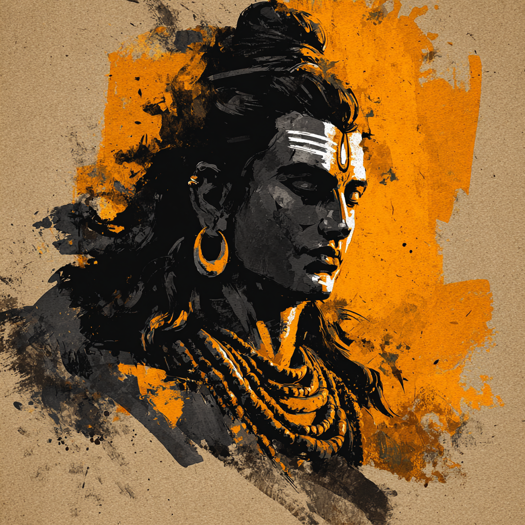 Lord Shiva Abstract Portrait Art