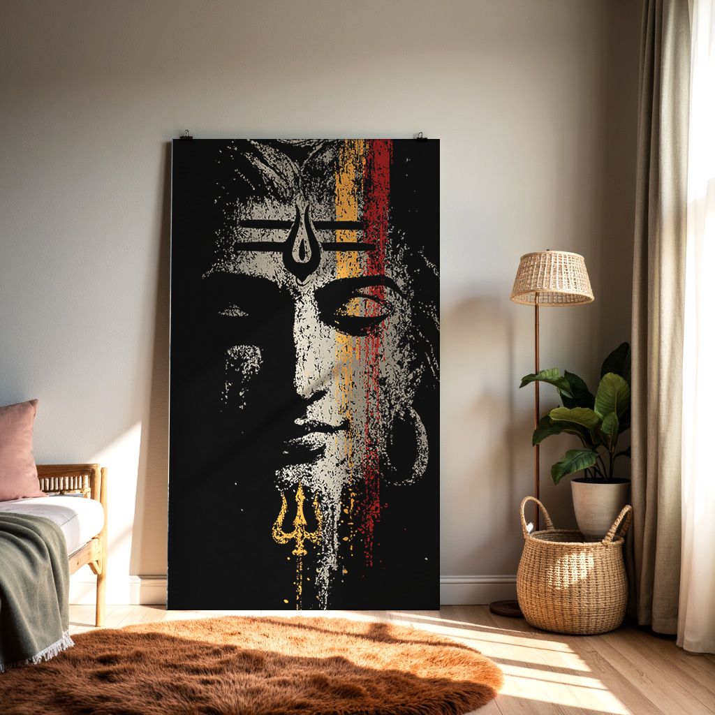 Shiva Trishul Abstract Wall Art — alternate view