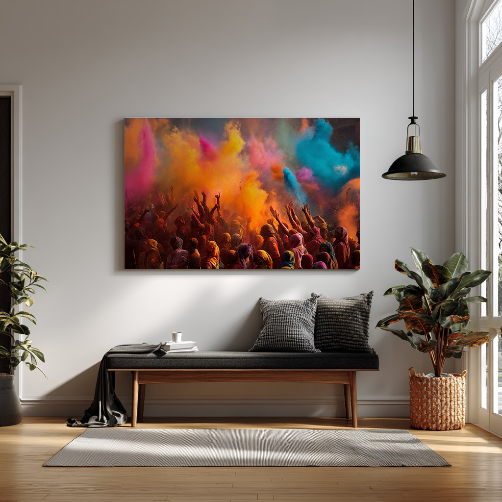 Holi Festival Color Celebration Wall Art — alternate view