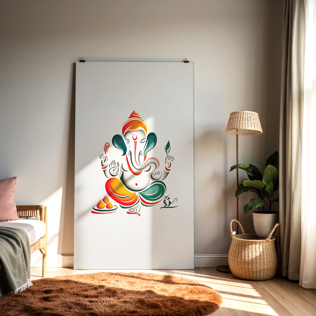 Minimalist Lord Ganesha Modern Wall Art — alternate view