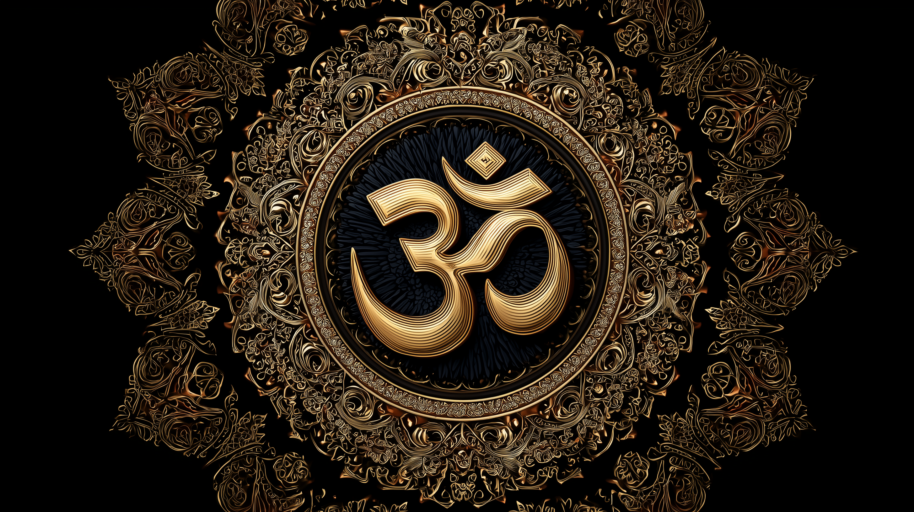 Golden Om Mandala