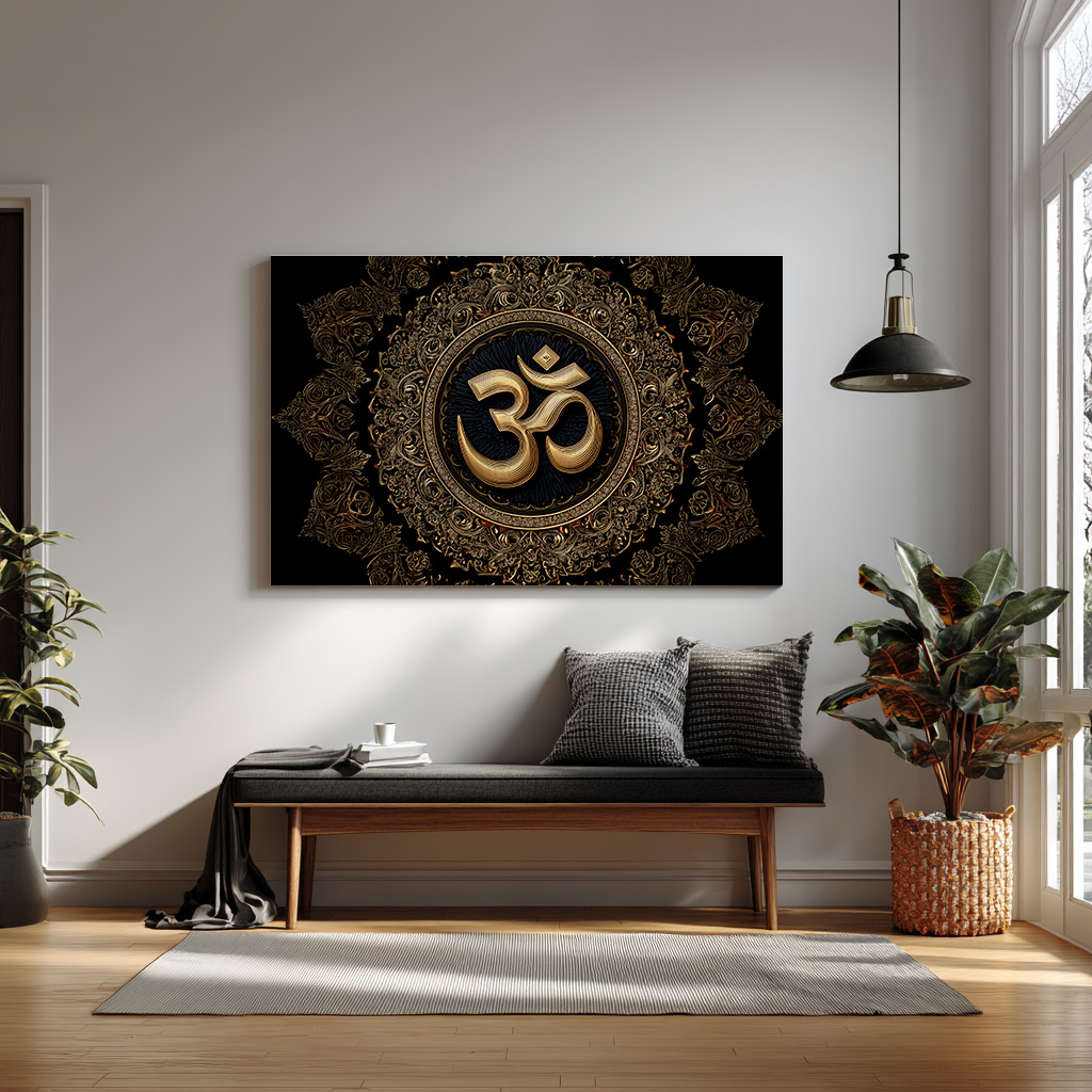 Golden Om Mandala — alternate view