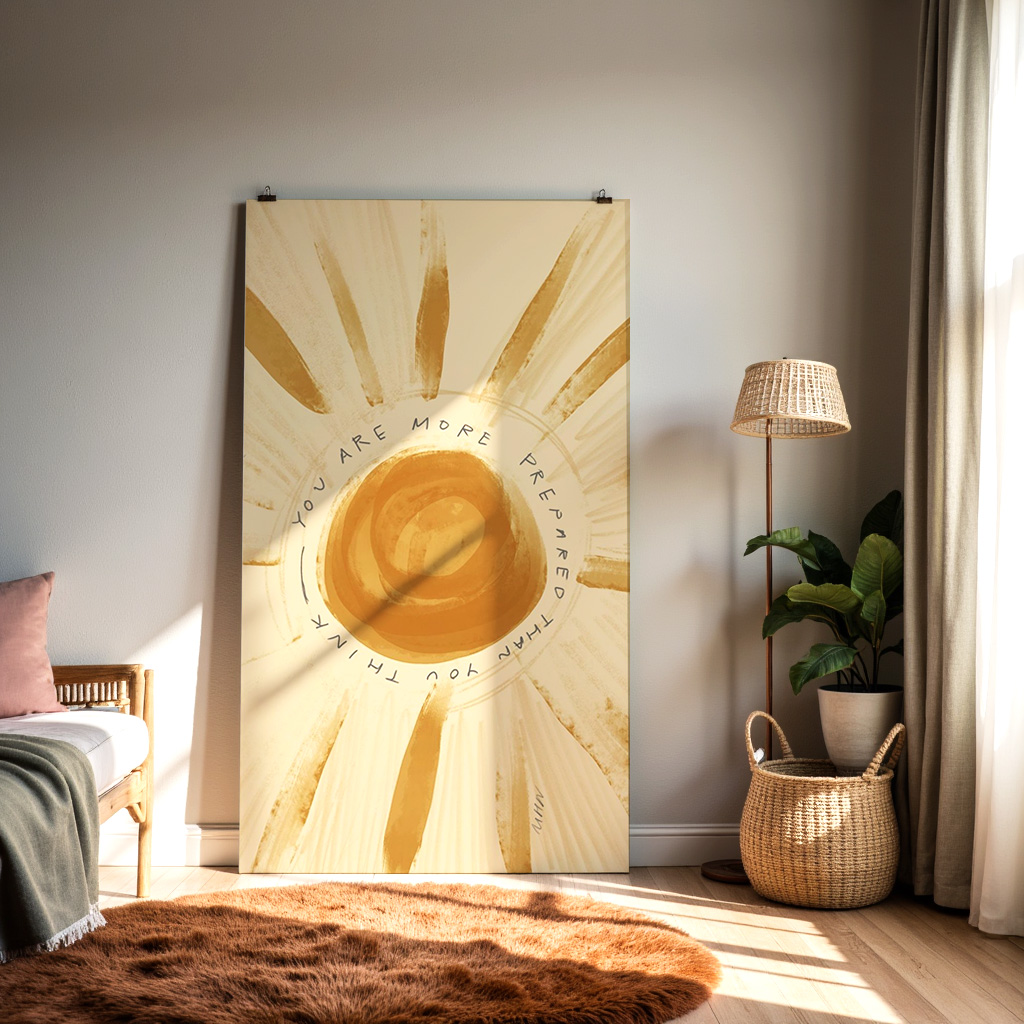 You Are More Prepared Than You Think Wall Art – Minimal Sun Affirmation Print — alternate view