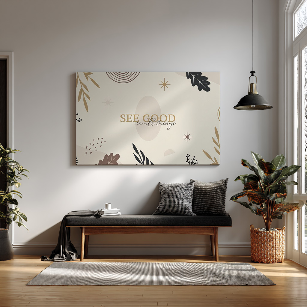 See Good in All Things Wall Art – Minimal Inspirational Quote Print — alternate view