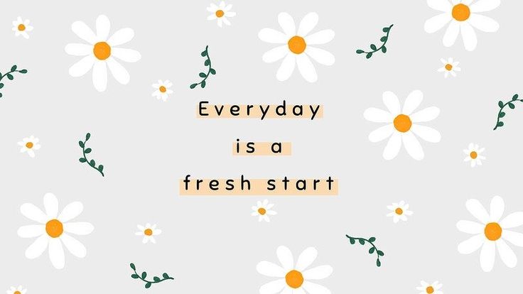 Everyday Is a Fresh Start Wall Art – Minimal Floral Quote Print