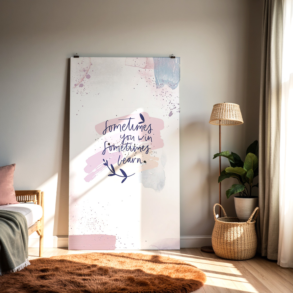 Sometimes You Win Sometimes You Learn Wall Art – Inspirational Quote Print — alternate view
