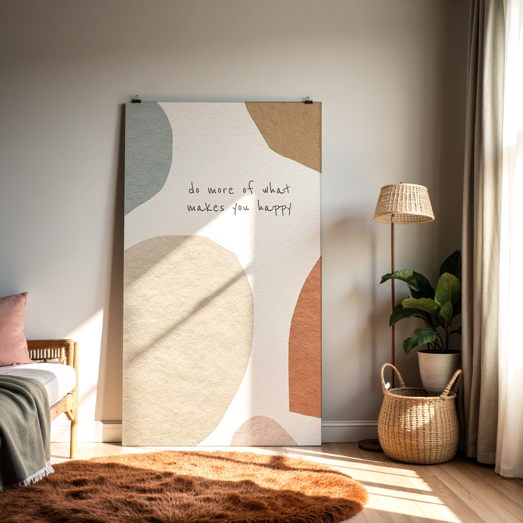 Do More of What Makes You Happy Wall Art – Minimalist Inspirational Quote Print — alternate view