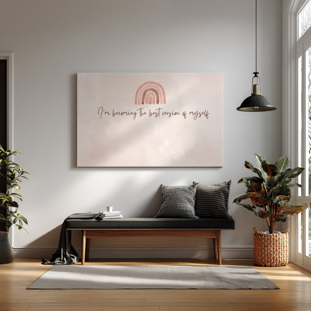 Inspirational Quote Wall Art – “I’m Becoming the Best Version of Myself” — alternate view