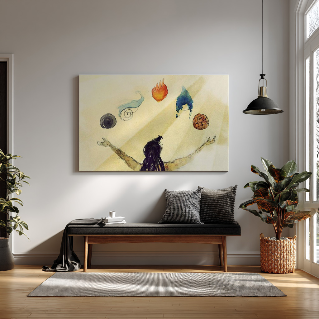 Elemental Balance Wall Art – Abstract Watercolor Design — alternate view