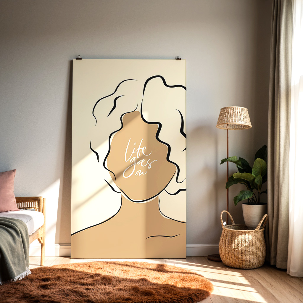 Modern Minimalist Wall Art – “Life Goes On” — alternate view
